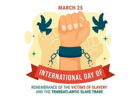 Internationale dag van herinnering van de slachtoffers van slavernij en de transatlantisch slaaf vector ontwerp illustratie naar tegen mensenhandel in personen