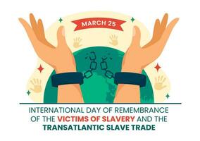 Internationale dag van herinnering van de slachtoffers van slavernij en de transatlantisch slaaf vector ontwerp illustratie naar tegen mensenhandel in personen