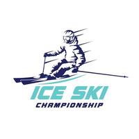 ijs ski vector illustratie logo ontwerp, perfect voor evenement logo en ski school- opleiding