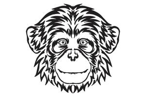 chimpansee hoofd tatoeëren ontwerp vector