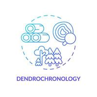 2d helling dendrochronologie icoon, gemakkelijk geïsoleerd vector, klimaat statistieken dun lijn illustratie. vector