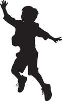 kind jumping vector silhouet zwart kleur 6