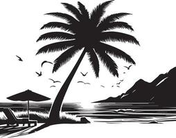 zee strand vector silhouet illustratie