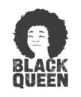 zwart koningin logo t-shirt ontwerp vector