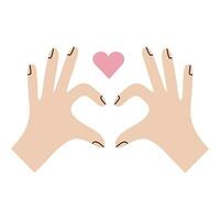 gebaar liefde hand- vingers. vinger hart sticker vector