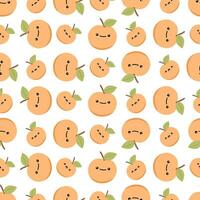 schattig gelukkig perziken naadloos patroon vector