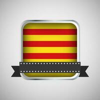 vector ronde banier met Catalonië vlag