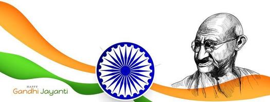 gelukkig gandhi jayanti viering Indiase vlag thema banner ontwerp vector
