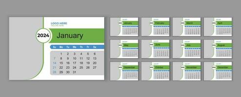 maandelijks kalender sjabloon voor de 2024 jaar. week begint Aan zondag. ontwerper voor de 2024 jaar. muur kalender in een minimalistische stijl. muur kalender 2024 sjabloon vector