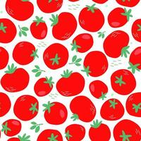 naadloos patroon met tomaten. zomer groenten in een chaotisch staat. vector grafiek.