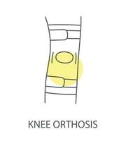 orthese knie icoon in vector, lineair illustratie vector