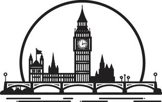 Brits hoofdstad embleem vector zwart Londen Theems rivieroever icoon zwart vector ontwerp