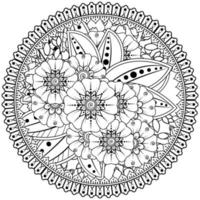 cirkelvormig patroon in de vorm van mandala met bloem voor henna, mehndi, tatoeage, decoratie. vector