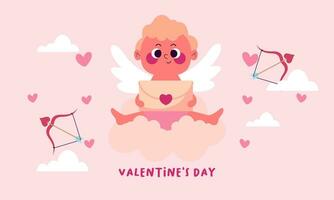 cupido's lucht Valentijn dag achtergrond vector