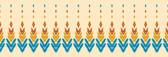 grens etnisch ikat patroon kunst. volk borduurwerk, en Mexicaans stijl. aztec meetkundig ornament afdrukken. ontwerp voor achtergrond, illustratie, kleding stof, kleding, textiel, afdrukken, batik. vector
