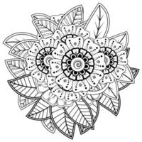 mehndi bloem decoratief ornament in etnische oosterse stijl, doodle sieraad, schets hand tekenen. kleurboek pagina. vector