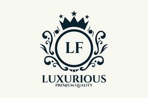 eerste brief lf Koninklijk luxe logo sjabloon in vector kunst voor luxueus branding vector illustratie.