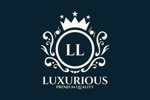 eerste brief ll Koninklijk luxe logo sjabloon in vector kunst voor luxueus branding vector illustratie.