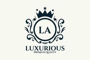 eerste brief la Koninklijk luxe logo sjabloon in vector kunst voor luxueus branding vector illustratie.