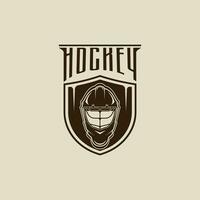 helm ijs hockey logo vector wijnoogst illustratie sjabloon icoon grafisch ontwerp. winter sport teken of symbool met insigne schild embleem en typografie voor toernooi of club overhemd afdrukken postzegel concept