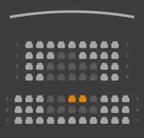 bioscoop stoelen reservering online ui donker grijs kleur ontwerp regeling of film theater vip plaatsen reservering sjabloon lay-out vector vlak tekenfilm illustratie beeld