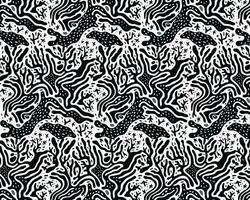 zwart en wit abstract patroon met dots en lijnen vector