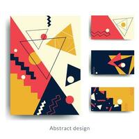 abstract meetkundig poster folder en bedrijf kaarten ontwerp reeks in een modern stijl. vector Sjablonen voor kaarten omslag. kleurrijk achtergrond ontwerpen met abstract dynamisch vormen