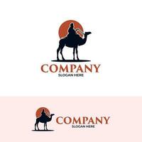 silhouet van kameel tours logo ontwerp vector