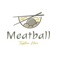gehaktbal logo ontwerp illustratie sjabloon voor Aziatisch voedsel, verwerkt vlees, restaurant, bedrijf vector