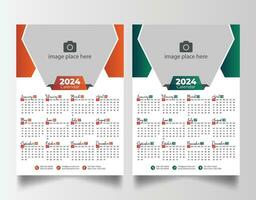 2024 muur kalender vector