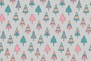 vector naadloos patroon van Kerstmis bomen in pastel tonen. voor omhulsel papier of kleding stof ontwerp