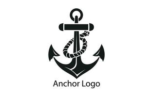 anker schip jacht luxe insigne vector logo, anker logo icoon ontwerp vector sjabloon,