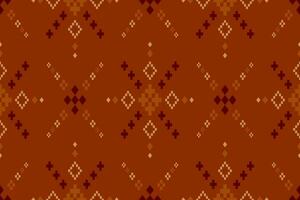 oranje jaargangen kruis steek traditioneel etnisch patroon paisley bloem ikat achtergrond abstract aztec Afrikaanse Indonesisch Indisch naadloos patroon voor kleding stof afdrukken kleding jurk tapijt gordijnen en sarong vector