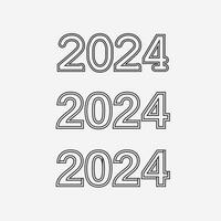 2024 nieuw jaar en Kerstmis logo 2024 aantal ontwerp en illustratie vector