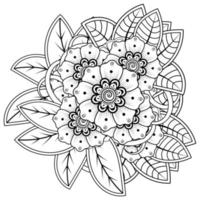 mehndi bloem decoratief ornament in etnische oosterse stijl, doodle sieraad, schets hand tekenen. kleurboek pagina. vector