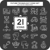 icoon reeks toekomst technologie. verwant naar onderwijs symbool. krijt stijl. gemakkelijk ontwerp bewerkbaar. gemakkelijk illustratie vector