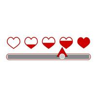 indicator meting liefde compatibiliteit Valentijnsdag dag. illustratie van liefde thermometer en liefde testen, vol hart, meter concept vector