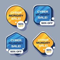 cyber maandag verkoop sticker collectie vector