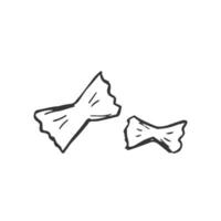 farfalle pasta tekening icoon, vector illustratie schetsen