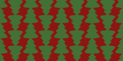 groen Kerstmis bomen Aan een rood achtergrond. naadloos Kerstmis en nieuw jaar patroon met Spar bomen. omhulsel papier sjabloon voor geschenk dozen. vector illustratie.