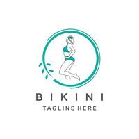 bikini logo ontwerp sjabloon vector illustratie met creatief idee