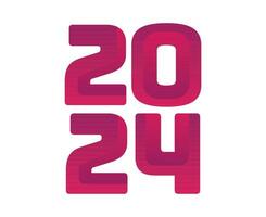 gelukkig nieuw jaar 2024 abstract roze grafisch ontwerp vector logo symbool illustratie