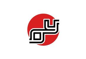 yo brief bedrijf rood zwart logo vector