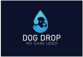 hond water laten vallen zorg logo vector