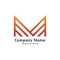 m brief creatief logo ontwerp icoon vector