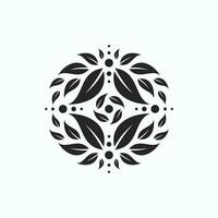 vector logo ontwerp ronde bloemist patroon embleem