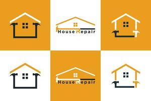 verzameling van huis reparatie logo ontwerp met creatief concept vector