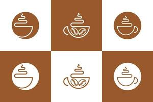 set koffie logo-ontwerp vector