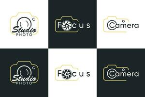 reeks van camera logo ontwerp met modern concept premie vector