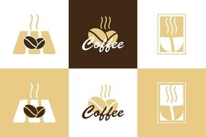 set koffie logo-ontwerp vector